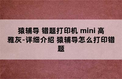 猿辅导 错题打印机 mini 高雅灰-详细介绍 猿辅导怎么打印错题